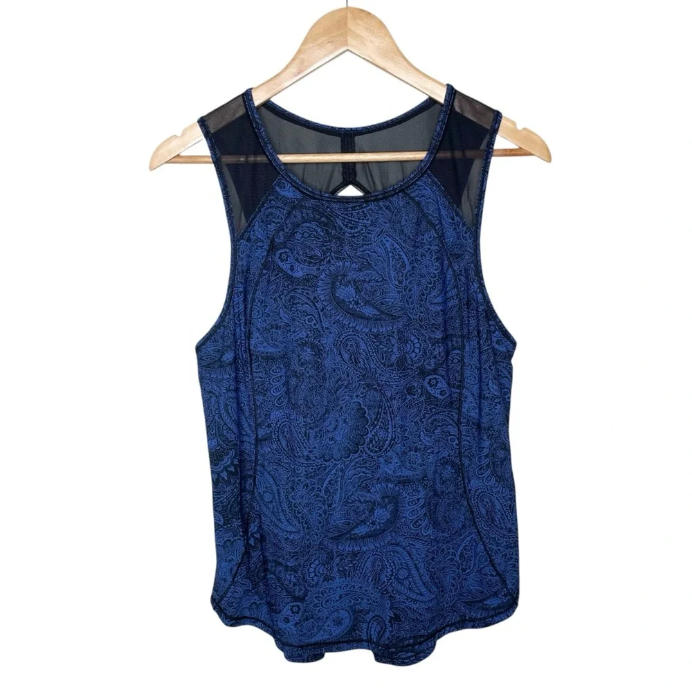 lululemon Sculpt Tank Antique Paisley Blue‎ Black